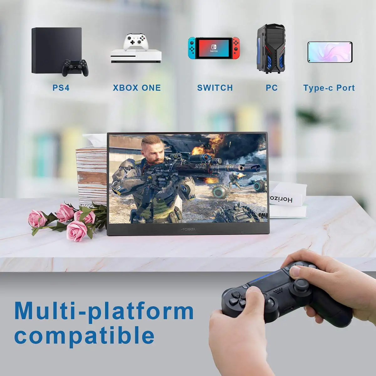 18,4 дюймов Full HD 3840X2160 4K ips портативный игровой экран монитор ПК для PS3 PS4 Macbook 13," USB-C маленький мини компьютерный монитор
