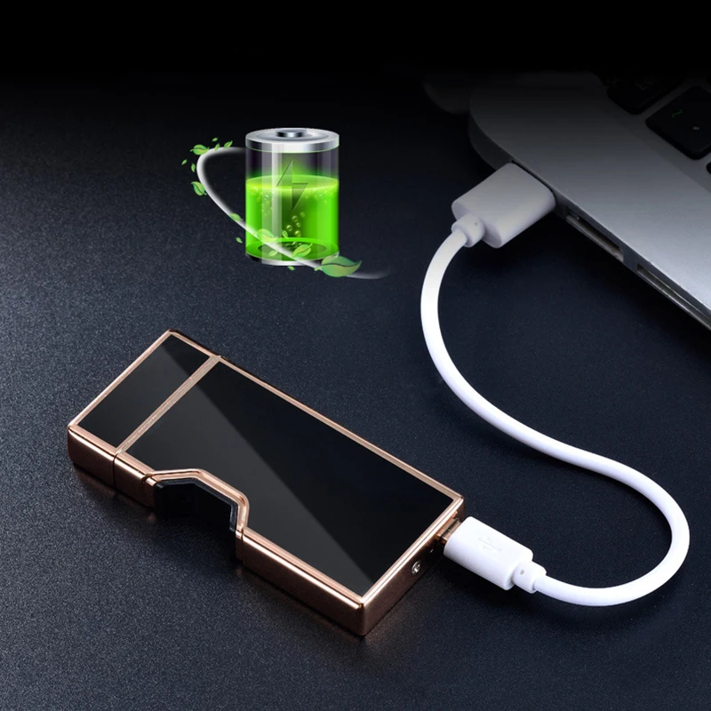 Перезаряжаемый USB светильник двойной дуги Лазерная индукция зажигалки для