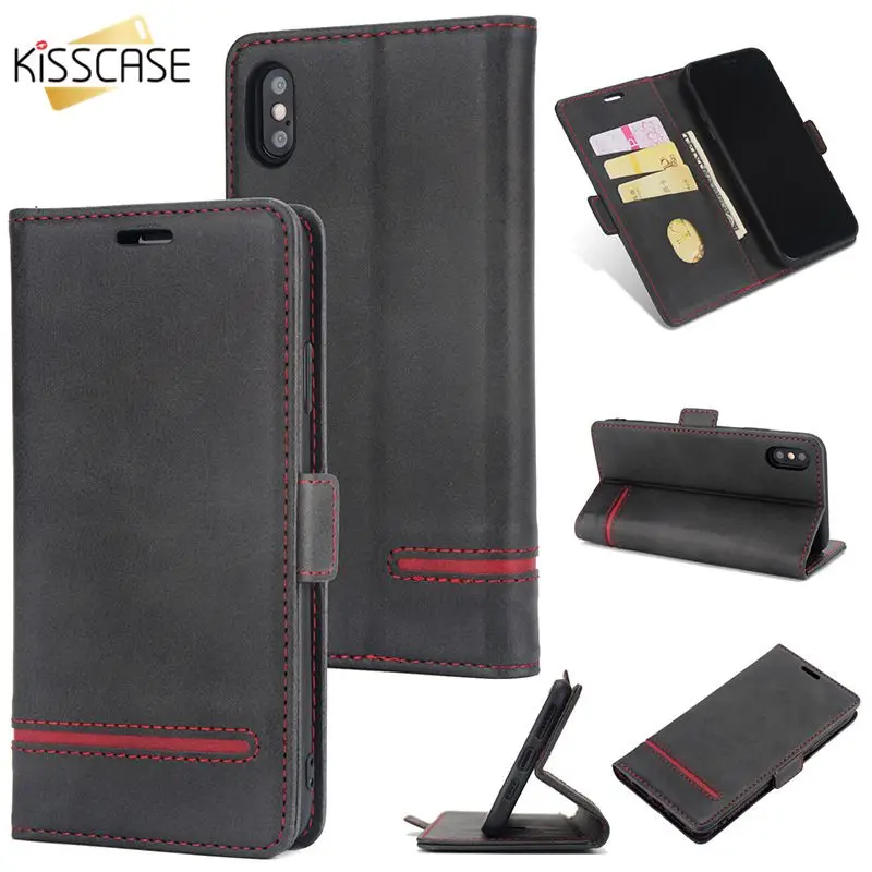 KISSCASE Бизнес Стильный кожаный чехол для samsung Note 9 8 S9 S8 плюс S10 Lite Plus кошелька