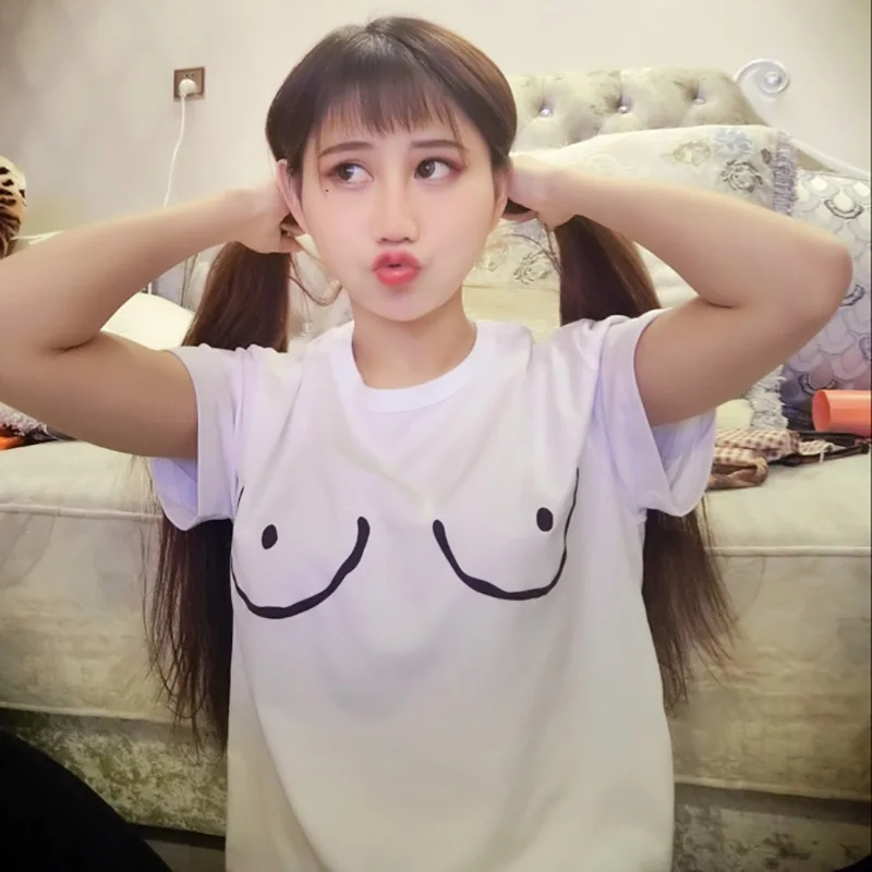 Забавная футболка TITTIES BOOBIES с принтом хлопок повседневная женская брендовая