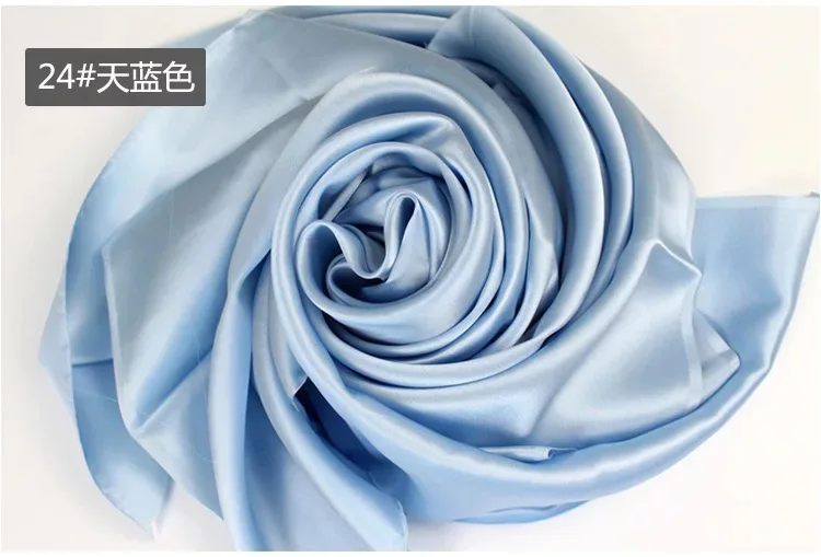 24 sky blue 19 мм чистая шелковая атласная ткань 114 см 44 дюйма Ширина Серебристый цвет 81 gsm для платья рубашки синий черный 1 м для тестирования образцов - Цвет: 24 sky blue