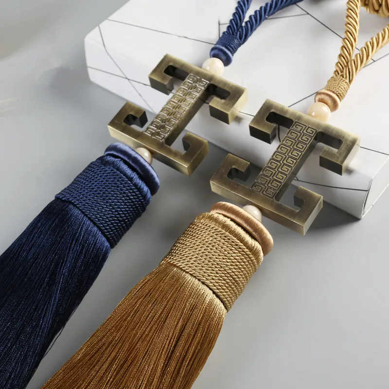 Завязки для штор с медным покрытием длинные кисточки 2 шт./пара | Дом и сад