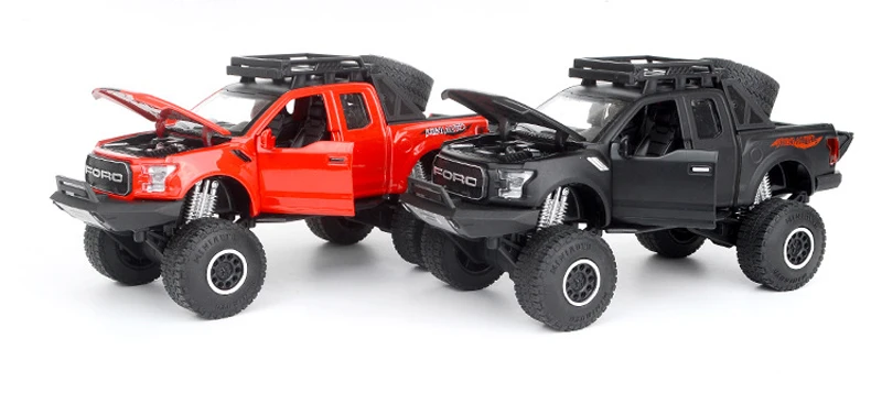 Новые 1:32 детские игрушки Raptor F150 пикап металлические игрушечные машинки модель с музыкой мигающий Звук для ребенка автомобиль подарки