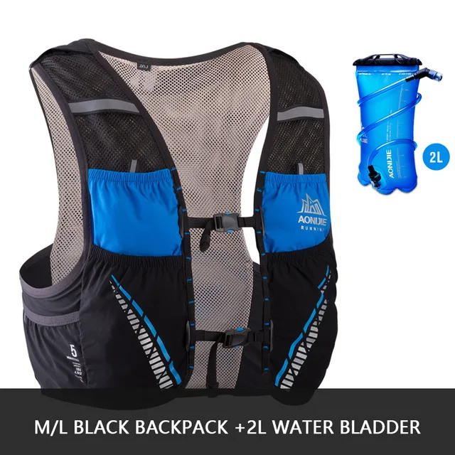 ML.Black 2L Bladder AONIJIE 5L бегущий жилет рюкзак для велоспорта VestHiking Кемпинг бег марафон скалолазание сумка Жгут водный Пузырь - Цвет: ML.Black 2L Bladder