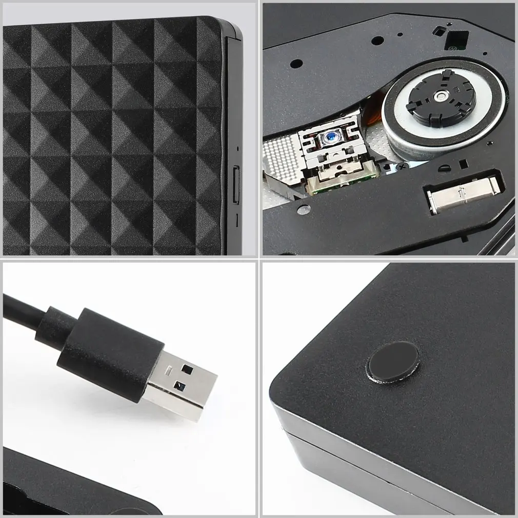 Хит USB 3,0 DVD рекордер Внешний Оптический привод DVD горелка Тонкий Ультра DVD-ROM плеер портативный присоска драйвер для ноутбука
