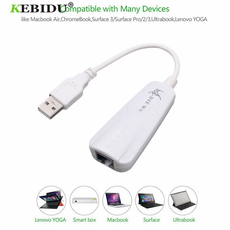 Usb 2 0 Сетевая карта KEBIDU USB к Ethernet RJ45 Lan гигабитный Интернет адаптер для Windows 7/8/10/XP