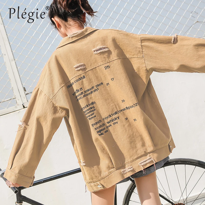 Женская куртка Plegie большого размера в стиле Харадзюку весна 2019 Новое поступление