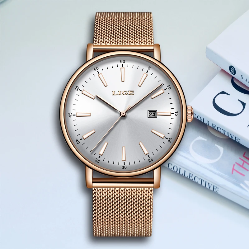 2019 новые женские часы Топ бренд Роскошные наручные ультратонкие из нержавеющей