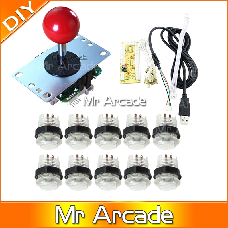 Аркадный джойстик набор сделай сам ручка USB-контроллера + ДЖОЙСТИК sanwa 10 кнопок с