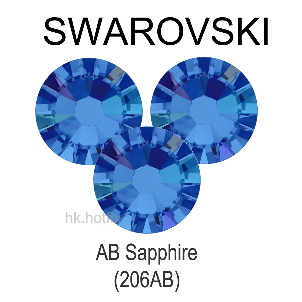 Ss30 оригинальные элементы Swarovski AB Sapphire (206 AB) 36 шт. (без горячей фиксации горный