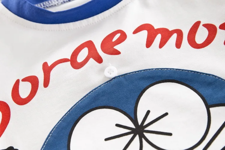 Toddler baby boys girl Clothing sets Summer Kids Replaceable Doraemon pattern T-Shirt+ Short Suits Infant Creativity Tracksuits