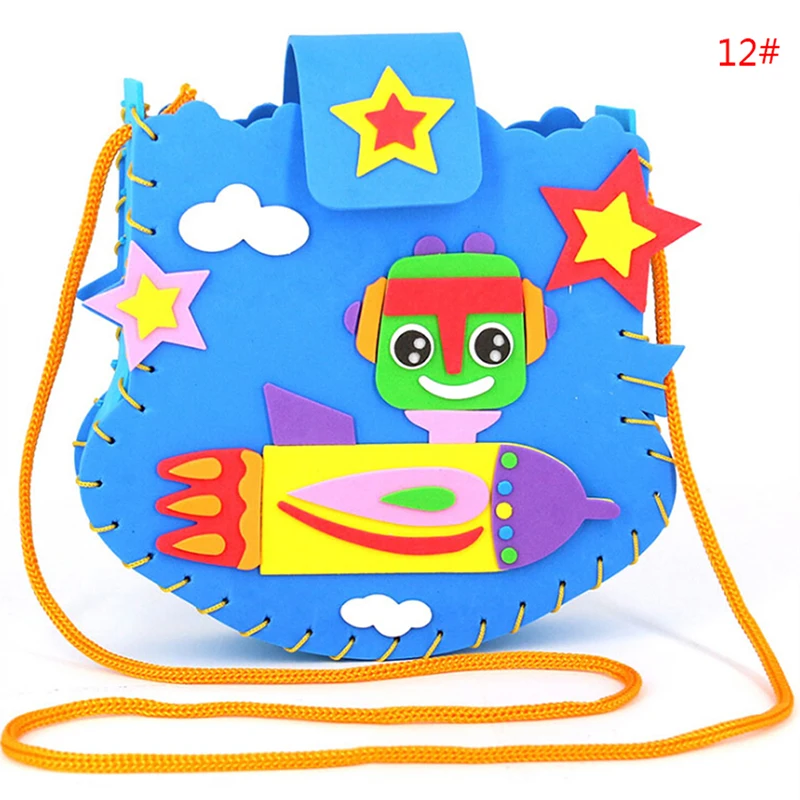 

EVA Toys For Kids Children Creative Learning Education DIY Bags Cute Cartoon Crafts Sewing Animal Puzzle Backpacks Handmade
