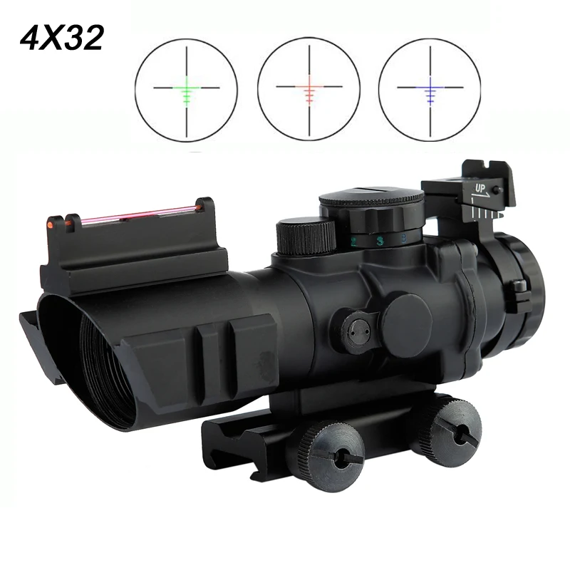 4x32 Acog прицел 20 мм ласточкин хвост рефлекторная Оптика тактический для охотничьей