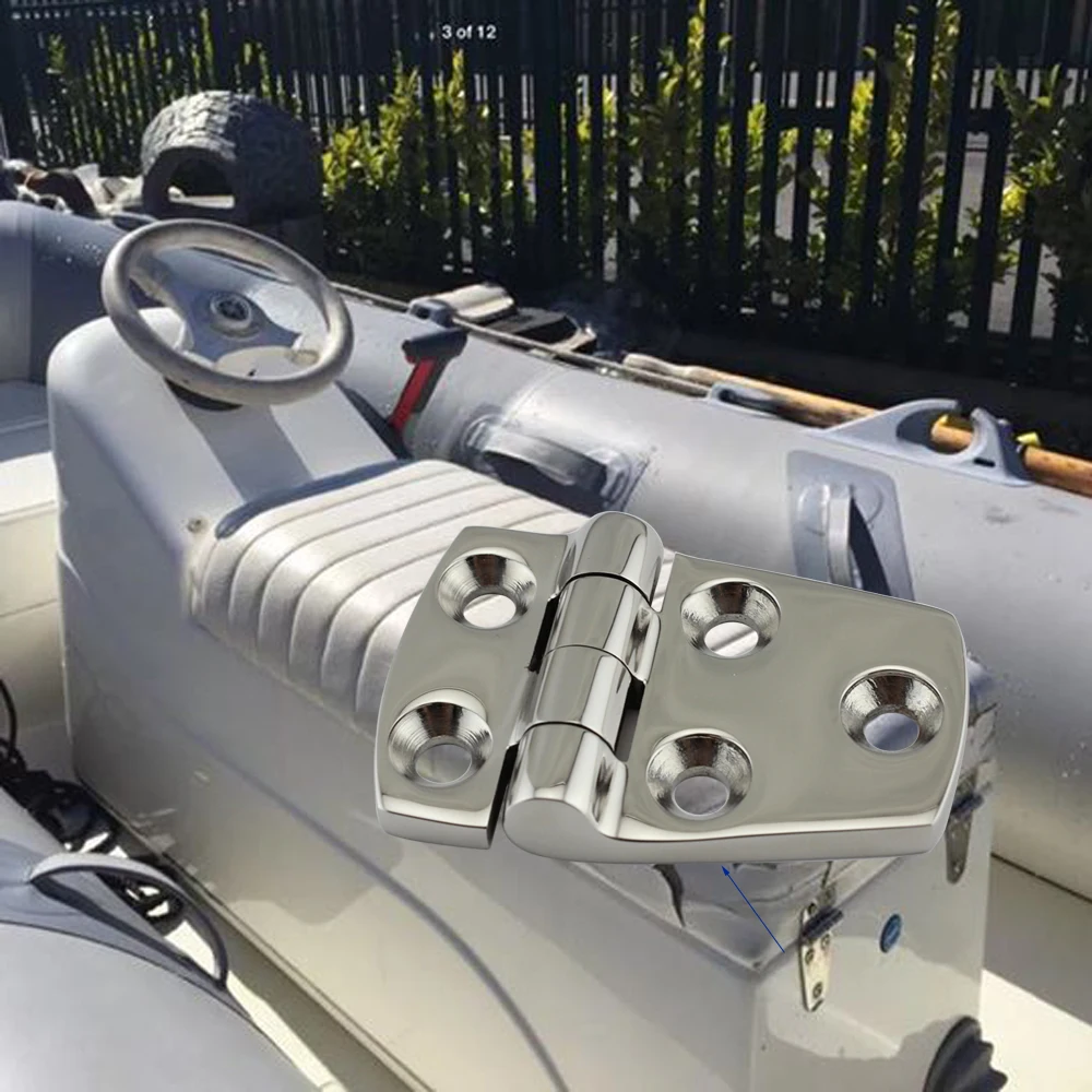 

Stainless Boat Hatch Strap Utility Hinge Heavy Duty High Mirror Cabin Door Hatch Utility Locker Strap Hinge 10pcs 38*57mm