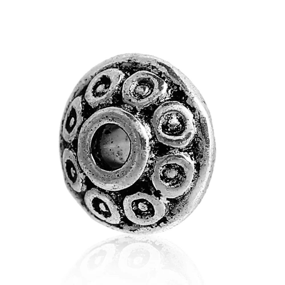 

Doreen Box 100PCs Anqitue Silver Color Carved Bicone Spacers Beads 4 x 6mm (B00561)