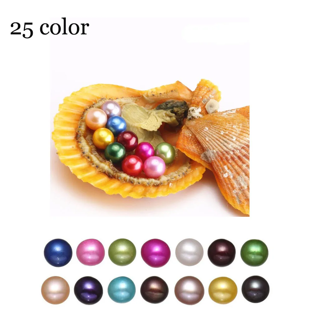 

Red Shell 25pcs 6-7mm AAA Pearl Seawater Cultured Love Wish Pearl Oyster Mussel Mixed Colors Natural Real Pearls Akoya Oyster