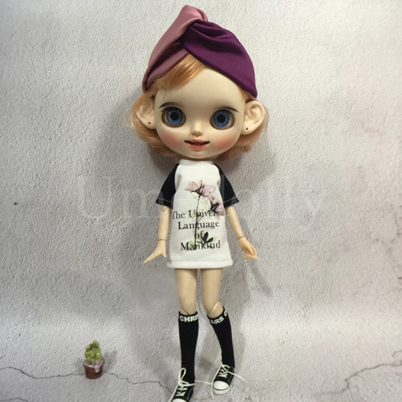 1 шт. Повседневная футболка для куклы Blyth гольфы одежда Барби курн Licca Azone 1/6