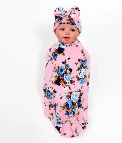 Новинка 2016 года детское одеяло и повязка на голову с бантом цветочное бутонами