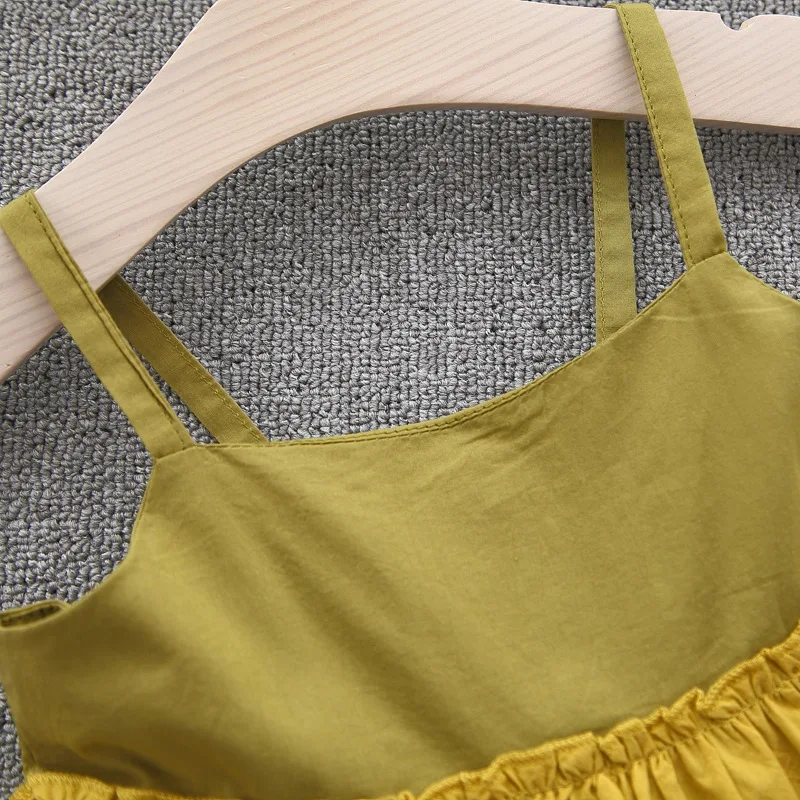 Жилет Хлопковое лоскутное платье с оборками для девочек Летнее Детское | Детская