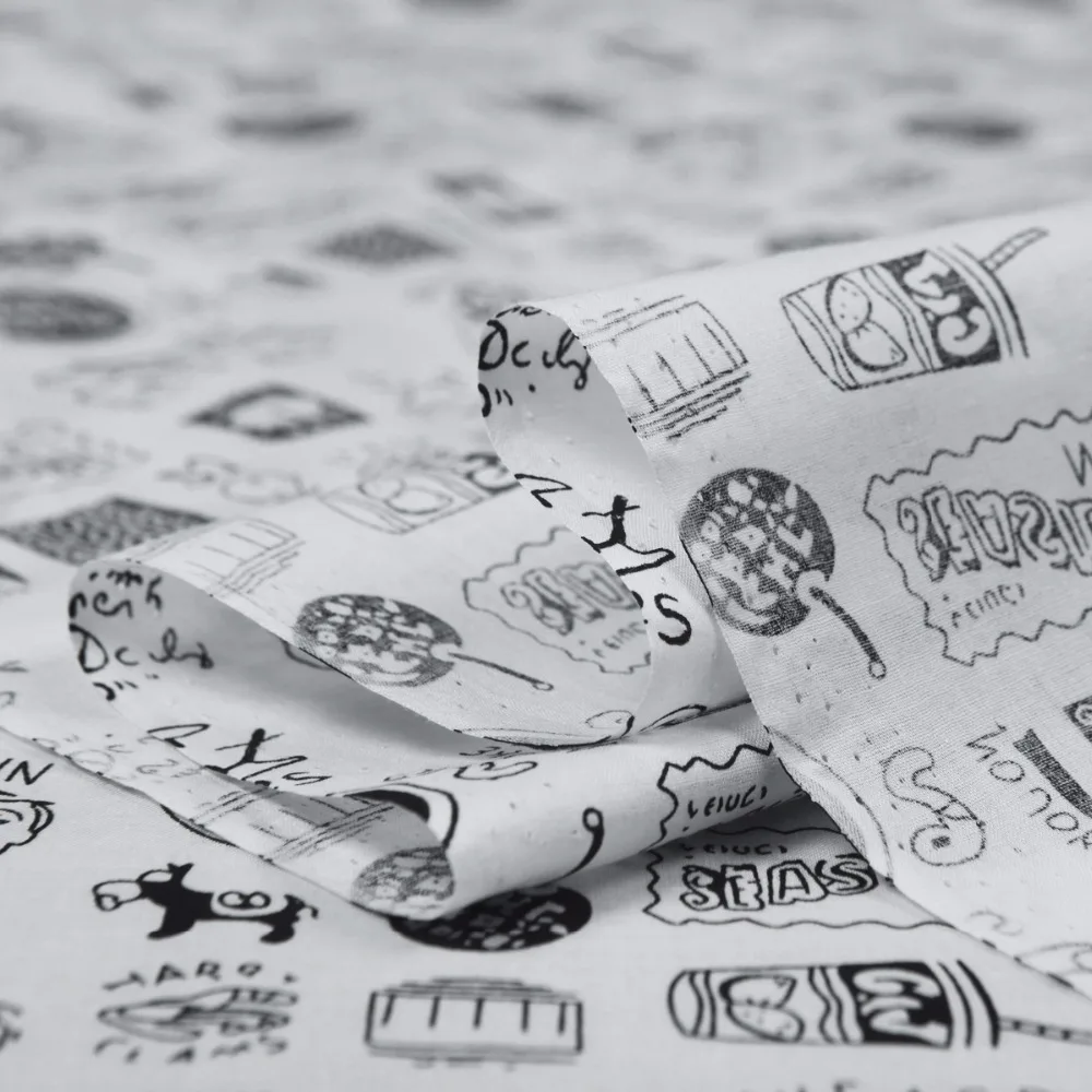 Ткань из чистого хлопка ручная роспись принт с животными свежий мультяшный стиль