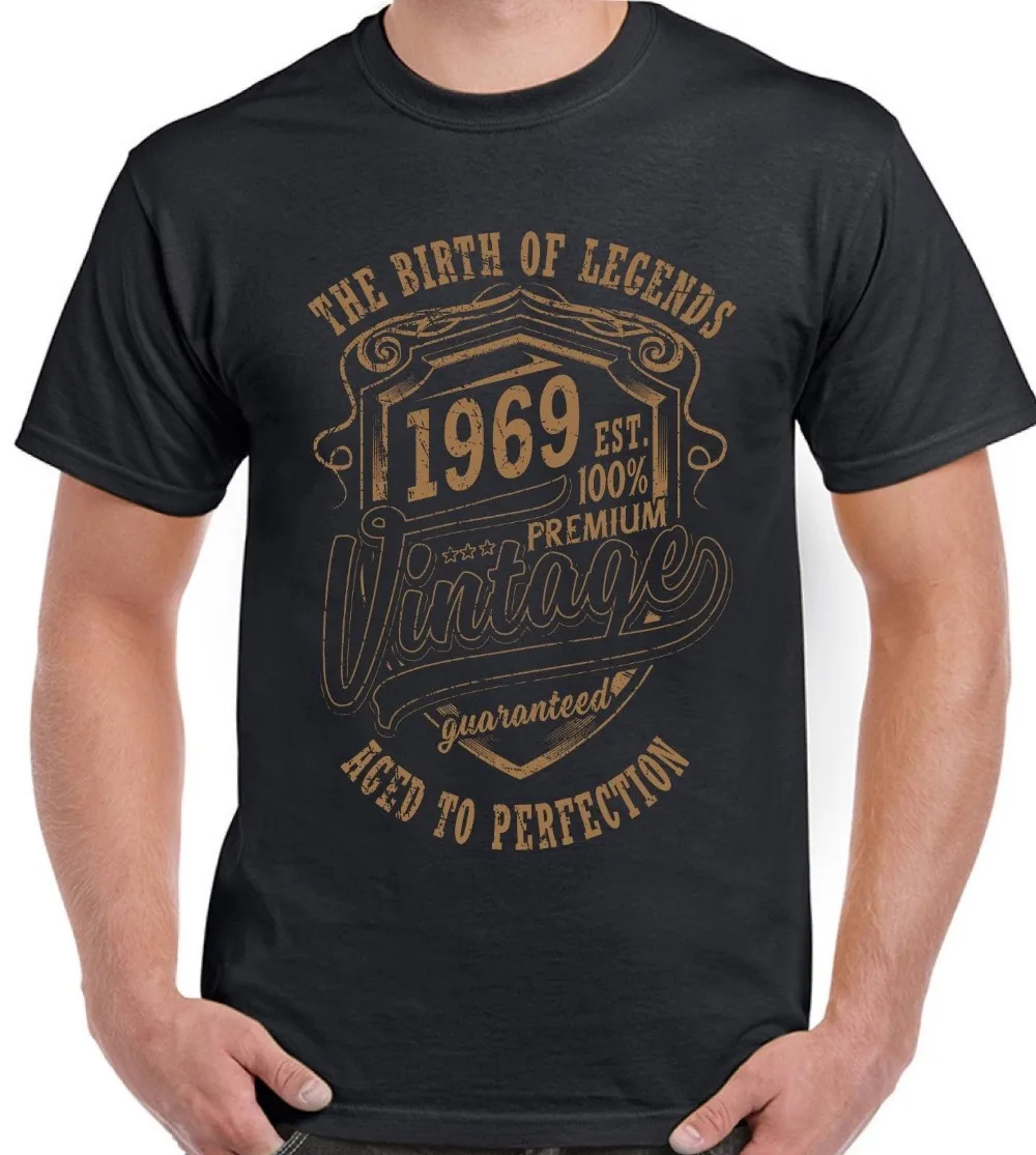 

The Birth of Legends 1969 Mens 50Th Birthday Funny T-Shirt 50 Year Old Present New 2019 Summer Men 100% Cotton O Neck T Shirt