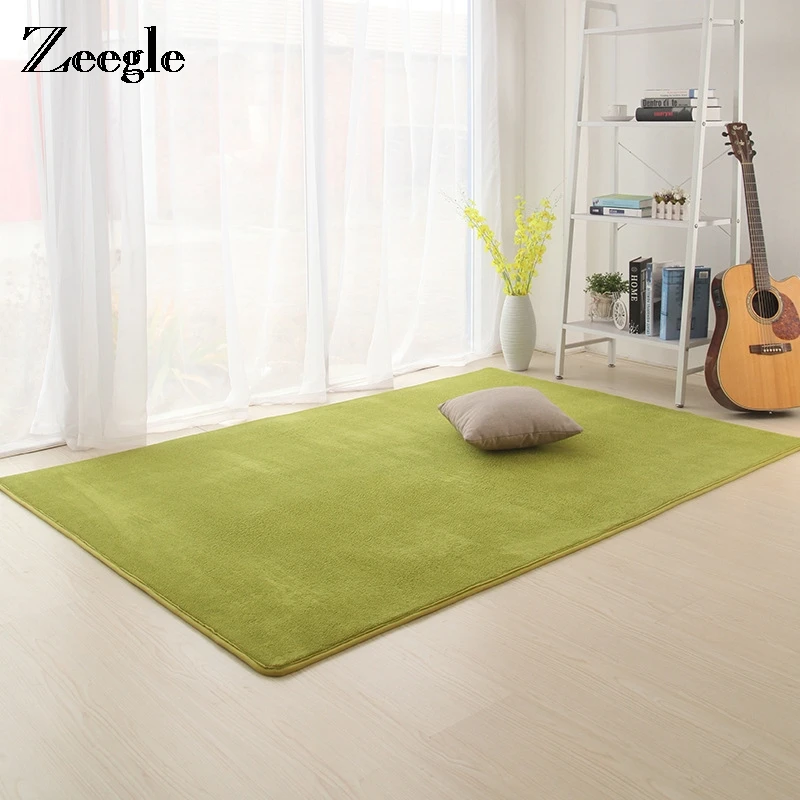 

Zeegle Camo Fleece Solid Color Carpet For Living Room Kitchen Bathroom Kids Room Pad Anti-skid Machine Wash Mats