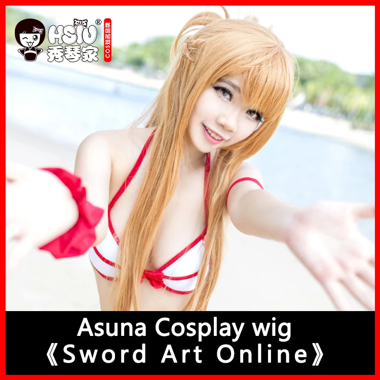 HSIU 100 см длинный парик обувь для вечеринки в Стиле косплей Sword Art Online Косплэй
