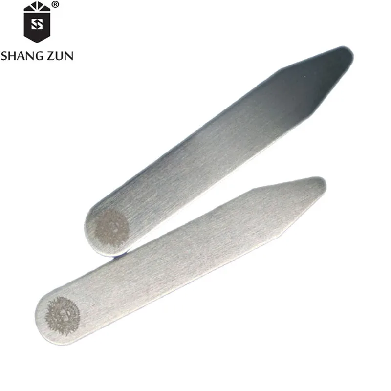 SHANG ZUN 4 Pcs Superficialwiredrawing Stainless Steel Collar Bones Mixed in 2 Sizes without logo or picture |