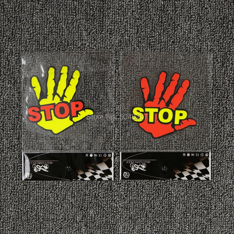 FASP ПВХ флуоресцентный стикер красный желтый стоп наклейка для мотоцикла