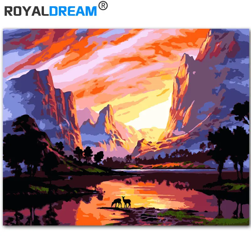 Пейзаж ROYALDREAM DIY цифровая картина маслом по номерам Картина на холсте для гостиной