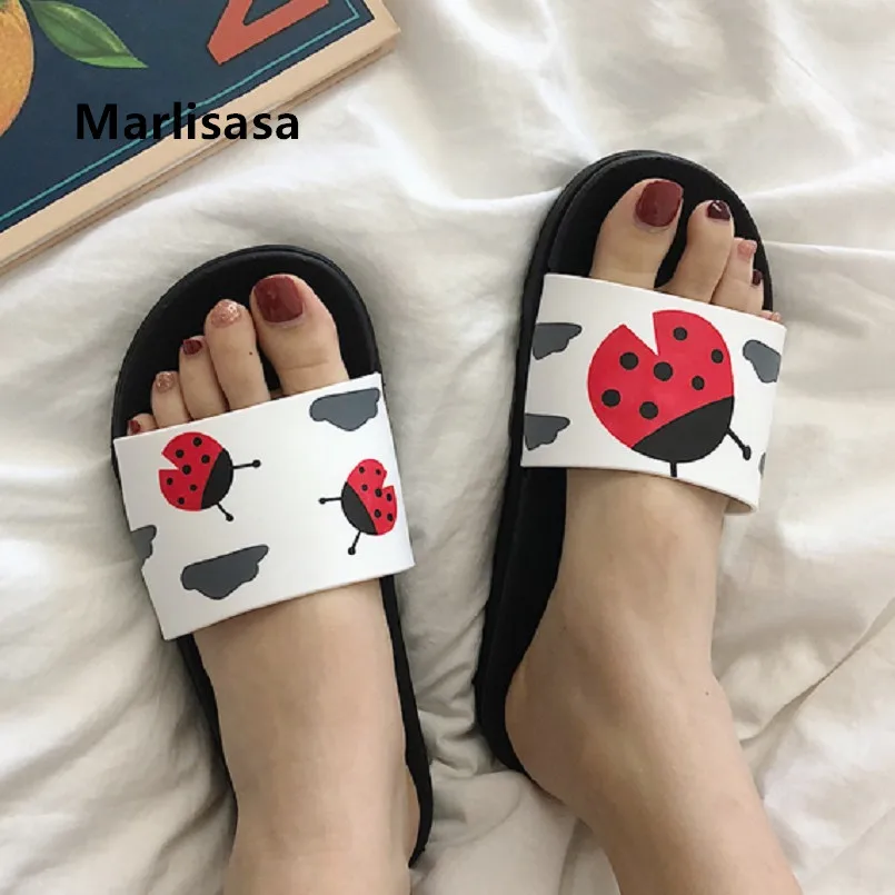 

Marlisasa Women High Quality Comfortable Spring Slip on Slippers Lady Casual Home & Outside Slippers Bathroom Slides F5312