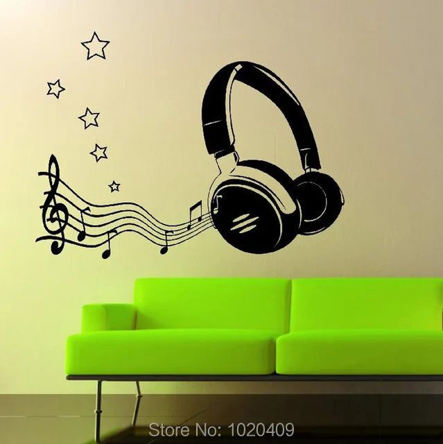 

Music Notes Musical Instrument Dance Art Designs Wall Vinyl Sticker Caligraphy Words Quotes home cut sticker T286
