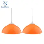 Полукруговая люстра с абажуром, лампа оранжевого цвета, 2 шт.