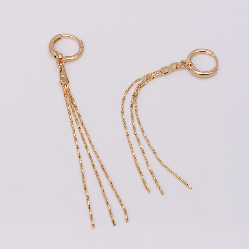 MxGxFam Золото Цвет 18KGP 77 мм кисточкой Висячие серьги Bijoux Женская мода XP ювелирные