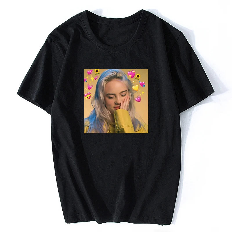 Billie Eilish футболка фото Индивидуальные топы футболки с принтом мужские летние