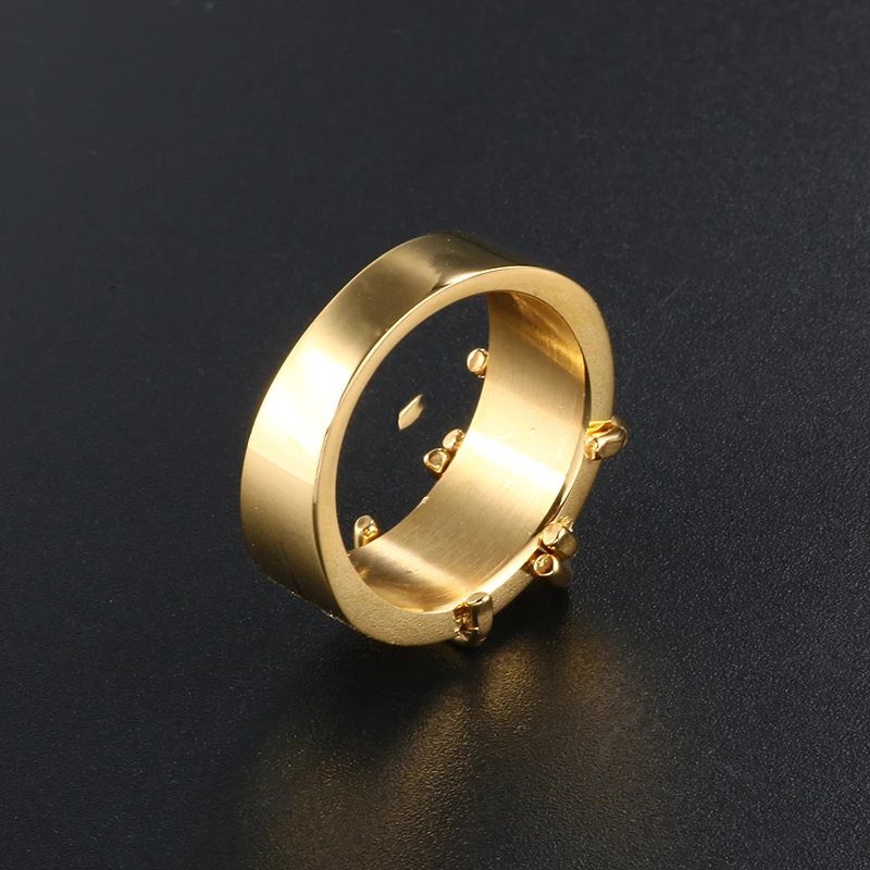 

MSX Luxury Gold Stainless Steel Rings Belt Couple Wedding Engagement Rings Wholesale Fashion Titanium Finger Rings For Women Men