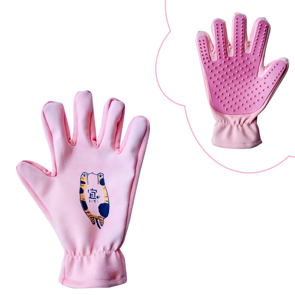 Силиконовая перчатка для вычесывания домашних питомцев эффективная груминга