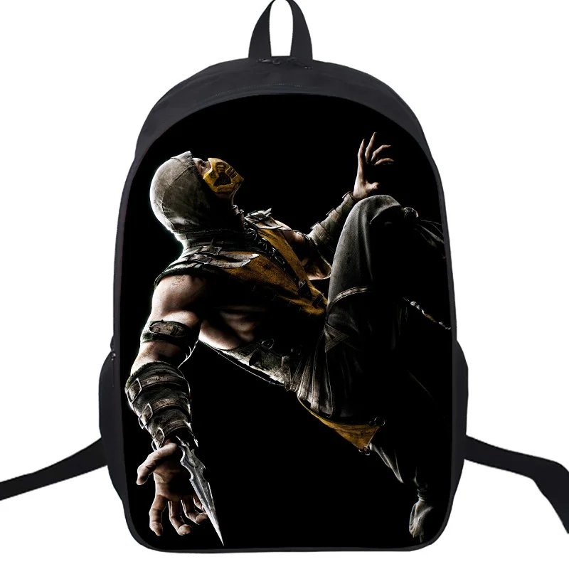 Скорпион в Mortal Kombat X Mask школьные сумки 16 дюймов для студентов мальчиков девочек Школьный рюкзак детский дорожный рюкзак подарок - Цвет: 10