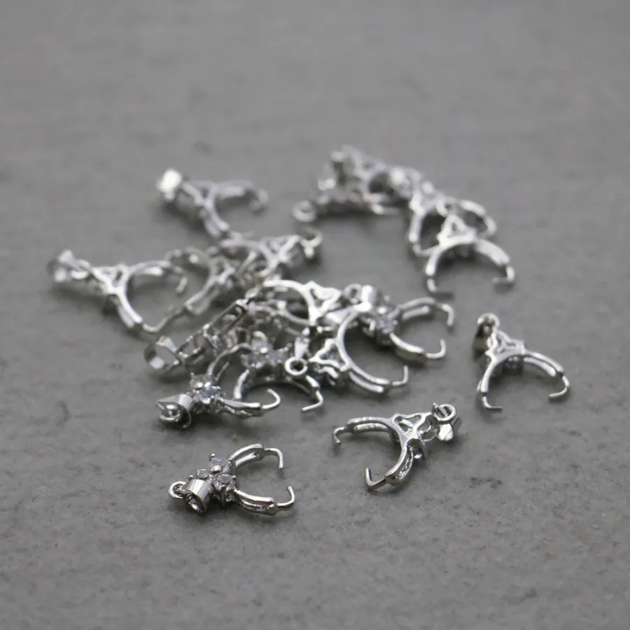 Металлический зажим с серебряной пластиной 10 шт. металлическая фурнитура