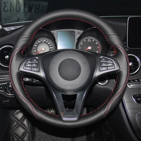 Style1 DIY автомобиля Руль Обложка Volant для Mercedes Benz C180 C200 C260 C300 B200 замша натуральная кожа оплетка на руль - Название цвета: Style1