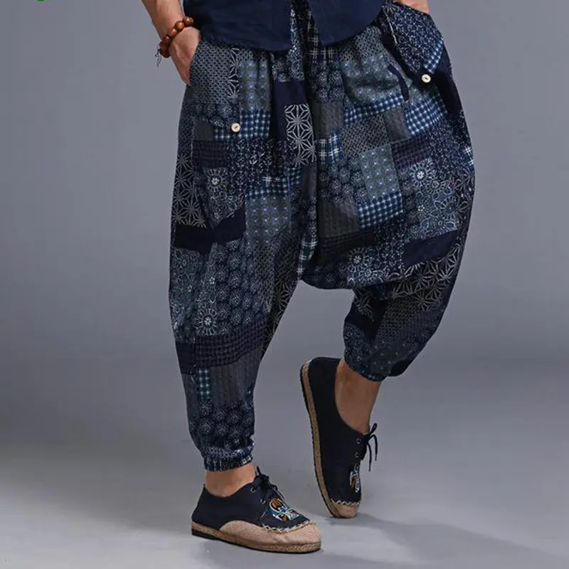 Ethnic Dance Casual Pants Loose Harem Pant Men Women Trousers Long Pants Cotton Linen Pants Hombre Sweatpants Unisex Trousers