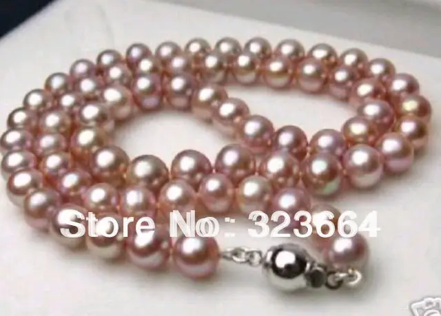 

Hot Sell! GENUINE NATURAL PURPLE PEARL NECKLACE 7-8MM