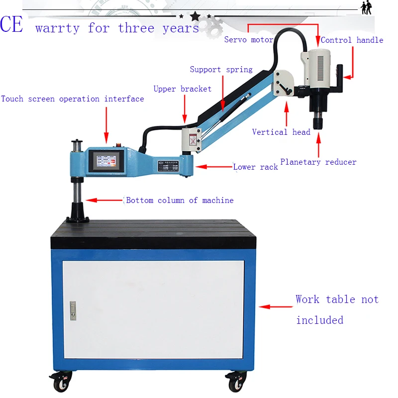 220V 1pc M3-M16 Universal Electric Tapping Machine Tapper Machine-working Taps Threading with Chuck | Инструменты