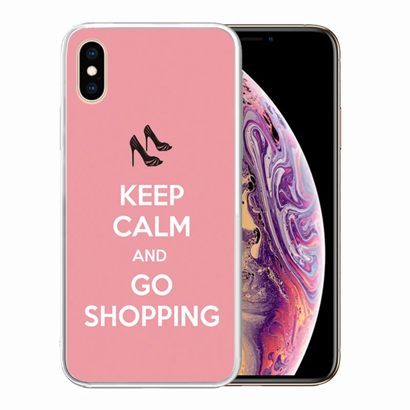 Soft Silicone Clear TPU Case for iPhone 11 Pro Max XS XR X 8 Plus 7 6S 5S 5 SE Durable Keep Calm and Carry On Cover | Мобильные