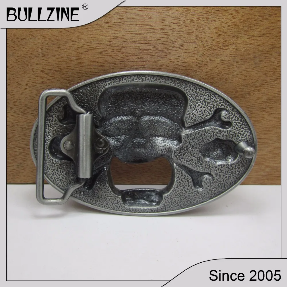 Bullzine открывалка для бутылок пряжка с черепом с Оловянная отделка FP-02137-1 подходит для 4 см ширина оснастки на ремне