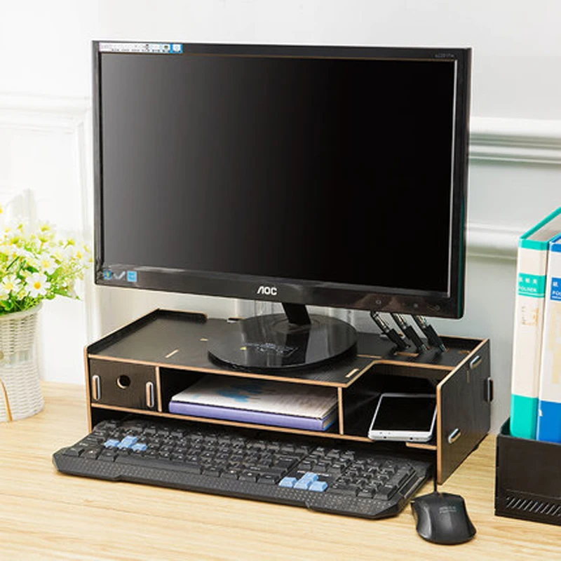 Монитора компьютера увеличивает офисного ЖК-дисплей дисплей поднять полки ящик