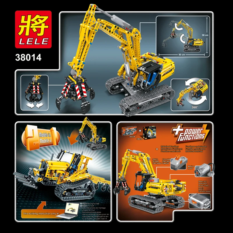 Technic LepinS Город Строительство экскаватор игрушка grab Модель комплект спиральгоед