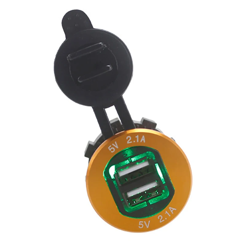 Светодиодный светильник с индикатором, водонепроницаемый, 2 USB, зарядное устройство для мобильного телефона, авто, мотоцикл, лодка, truk 4.2A, 12-24 В, источник питания, YC03, новая розетка, адаптер