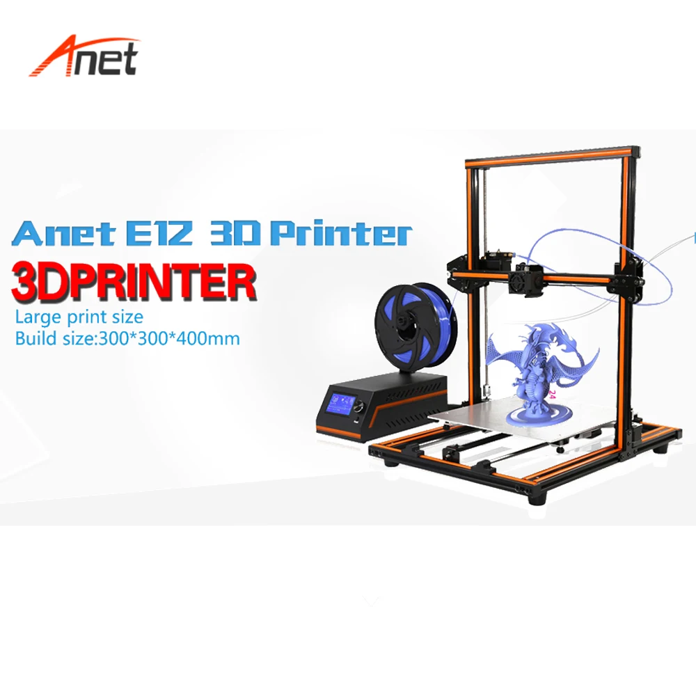 Anet E12 новейший 3d принтер Улучшенный металлический каркас Настольный Impressora 3D