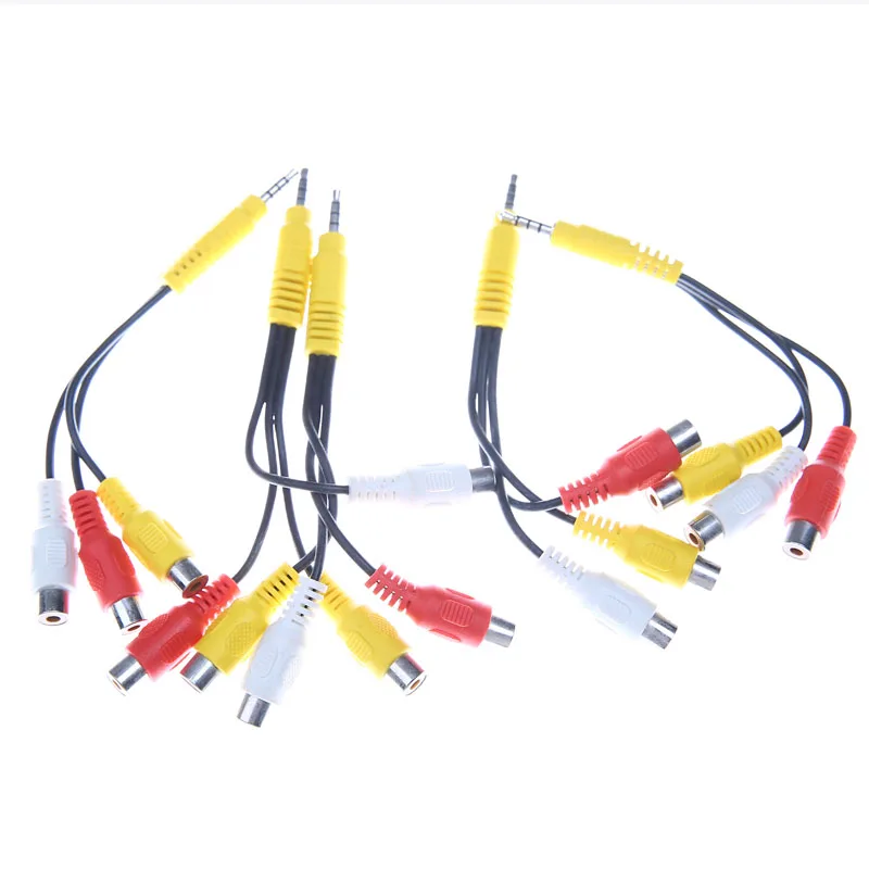 Eighfitech 3.5mm Jack To 3RCA Cable Aux Av Adapter Color Difference Line Lotus Audio Video Converter for Speaker Laptop TV |